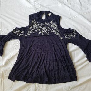 Eyeshadow Womens' Size L Cold Shoulder Blouse